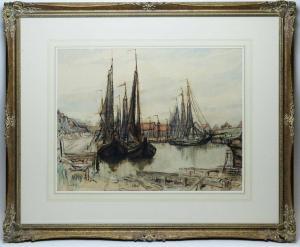 BUCKTON Eveleen 1872-1962,Boats in a harbour,Anderson & Garland GB 2021-05-05