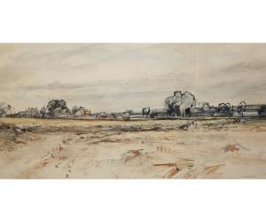 BUCKTON Eveleen 1872-1962,Stubble Field,Keys GB 2014-04-17