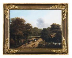 BUDELOT Philippe 1770-1829,A Stag Hunt,New Orleans Auction US 2022-03-26