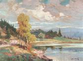 BUDIK Lojza 1888-1945,Landscape with a Pond,Vltav CZ 2017-09-21