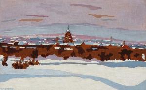 Budiner Rud,Winter view of Irkutsk in Russia,1915,Bruun Rasmussen DK 2017-12-04