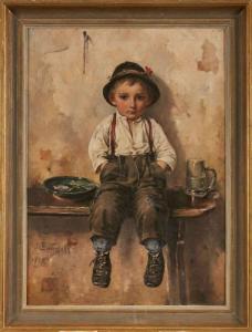 BUDINSKY MINNA 1858-1913,Bildnis eines Bauernjungen,1898,Dobritz DE 2020-10-24