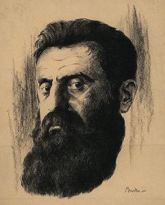 BUDKO Joseph 1888-1940,Portrait of Theodor Herzl,Kedem IL 2015-09-08