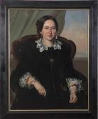 BUDZYINSKI,PORTRAIT OF A WOMAN IN A BLACK DRESS WITH LACE COL,1857,Northeast GB 2013-08-04