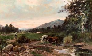 BUENDIA Y BELTRÁN PABLO 1800-1800,Paisaje con vacas,1898,Duran Subastas ES 2019-02-28