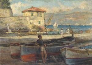 BUENO DE MESQUITA David Abraham 1889-1962,Boy on the Dockside,1938,Strauss Co. ZA 2023-10-25