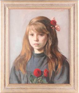 BUENO DE MESQUITA David Abraham 1889-1962,portrait of a young girl with f,1912,Dawson's Auctioneers 2021-07-29