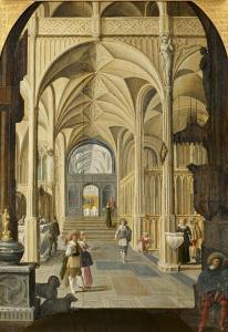 BUESEM Jan Jansz 1600-1649,Noble people infront of a dutch church choir,Van Ham DE 2020-11-19