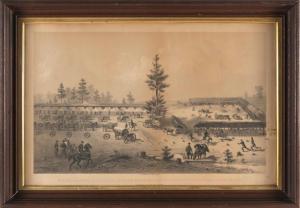 BUFFORD John Henry 1810-1870,Winter Quarters of 3d Battery Martin's Massachus,19th Century,Eldred's 2022-08-25