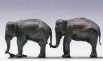 BUGATTI Rembrandt 1884-1916,Deux éléphants, l'un derrière l'autre,Binoche & Maredsous FR 2000-12-21