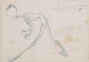 BUGATTI Rembrandt 1884-1916,Etude d'homme marchant,1902,Bernaerts BE 2018-03-20