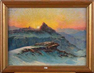 BUGNARD Jean Marius 1880-1947,Crépuscule en montagne,1919,VanDerKindere BE 2019-09-10