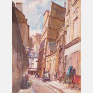 BUGNICOURT Ernest,Paris-La Rue St. Julien le Pauvre,20th Century,Gray's Auctioneers US 2018-03-28