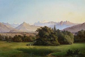 BUHLMANN Rudolf Johan 1802-1890,Swiss Mountainscape,Van Ham DE 2017-05-19