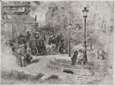 BUHOT Felix Hilaire 1847-1898,La Place Pigalle,1878,Piasa FR 2011-05-05