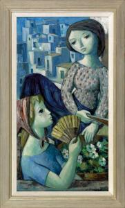 BUIGAS Jose 1927,portrait of two girls,Pook & Pook US 2008-03-21