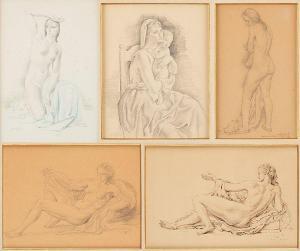 BUISSERET Louis 1888-1956,Esquisses de nus,1940,Horta BE 2022-11-14