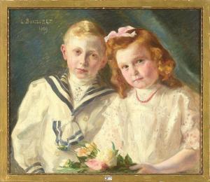 BUISSERET Louis 1888-1956,Portrait de frère et sœur,1909,VanDerKindere BE 2024-02-13