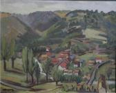 BUISSON M,an impressionist wooded landscape with village,1963,Cuttlestones GB 2018-09-06