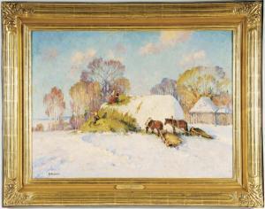 BUKAKIN IVAN ALEKSEEVICH 1933,Gathering Hay in Winter,Jackson's US 2008-12-02