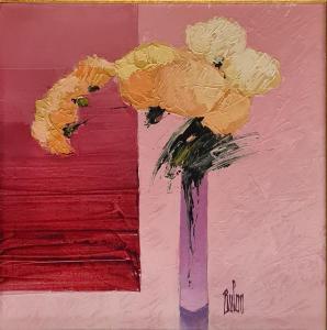 BULAN Stephane 1954,Bouquet sur fond rose,Rossini FR 2023-01-17