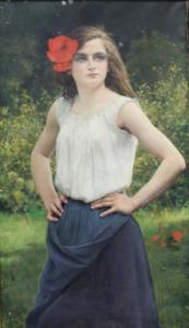BULAND Eugène 1852-1927,Jeune fille au tablier bleu ,1903,Saint Germain en Laye encheres-F. Laurent 2017-11-19