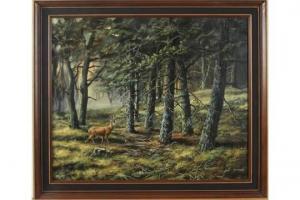 BULDER Hans 1900-1900,buck in forest,Twents Veilinghuis NL 2015-10-16