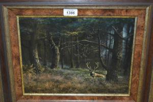BULDER Hans 1900-1900,Red deer in a woodland,Lawrences of Bletchingley GB 2016-10-18