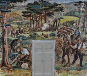 BULEY Vivian,design for a muraldepicting woodland workers,Burstow and Hewett GB 2011-03-23