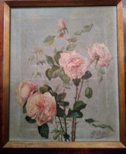 BULFFER CHARLES 1858-1934,Bouquet de roses sur fond bleu,Millon & Associés FR 2017-10-04