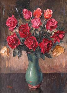 BULGARAS Petre 1884-1939,Vase with Roses,1933,Artmark RO 2023-09-20
