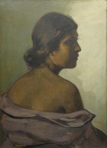 BULGARAS Petru 1895-1939,Femeie in profil,1925,Alis Auction RO 2012-05-08