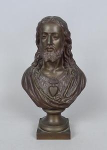 BULIO Jean 1827-1911,buste de Christ,Monsantic BE 2022-03-20