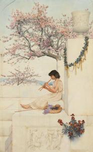 BULLEID George Lawrence 1858-1933,A girl playing panpipes,Christie's GB 2018-07-11