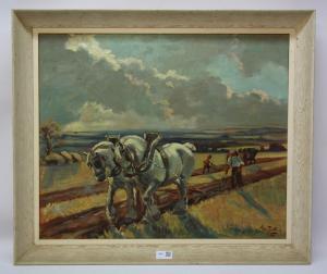 BULLEN Anne,Ploughing Scene,1956,David Duggleby Limited GB 2017-01-14