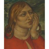 Buller Audrey 1902-1984,PORTRAIT OF A WOMAN IN RED,Waddington's CA 2011-06-14