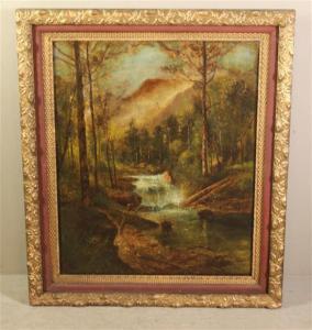 BULLET Charles 1860-1927,MOUNTAINOUS VALLEY LANDSCAPE,1886,Apple Tree Auction Center US 2017-04-06