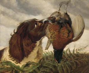 BULLEY Ashburnham H 1810,A spaniel with a pheasant,1875,Christie's GB 2002-06-13