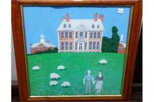 BULLOCK Caroline,Figures and sheep before Uppark House,Bellmans Fine Art Auctioneers 2015-06-20