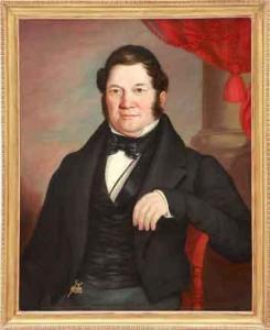 bullock 1845-1903,PORTRAIT OF SEATED GENTLEMAN WITH WATCH FOB,Charlton Hall US 2011-09-10