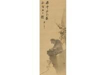 BUNCHO Tani 1763-1840,Monkey (image and calligraphy),Mainichi Auction JP 2021-11-12