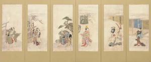 Buncho Yanagi 1764-1801,Six scenes from famous kabuki plays,Christie's GB 2004-09-22