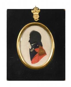 BUNCOMBE John 1795-1825,A silhouette of a field officer of the Royal Marines,Cheffins GB 2021-12-08