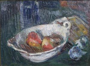 BUNING Johan 1893-1963,Fruit in witte mand,1946,Venduehuis NL 2018-06-27