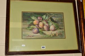 BUNKER Joseph 1800-1800,A still life of plums,Richard Winterton GB 2019-11-26