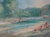 BUNKIN Robert,naked bathers at the river,Burstow and Hewett GB 2017-11-22