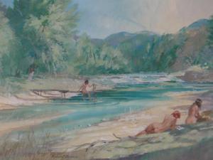 BUNKIN Robert,naked bathers at the river,Burstow and Hewett GB 2017-11-22