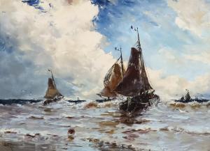 BUNN George 1885-1898,Sailing boats in choppy seas,1996,Canterbury Auction GB 2022-02-05