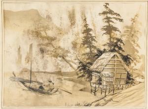 BUNNELL Charles Ragland 1897-1968,a barn house and trees scene,888auctions CA 2018-08-16