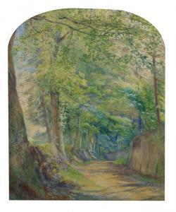 BUNNEY John Wharlton 1826-1882,A path overhung with trees,1858,Rosebery's GB 2019-03-20